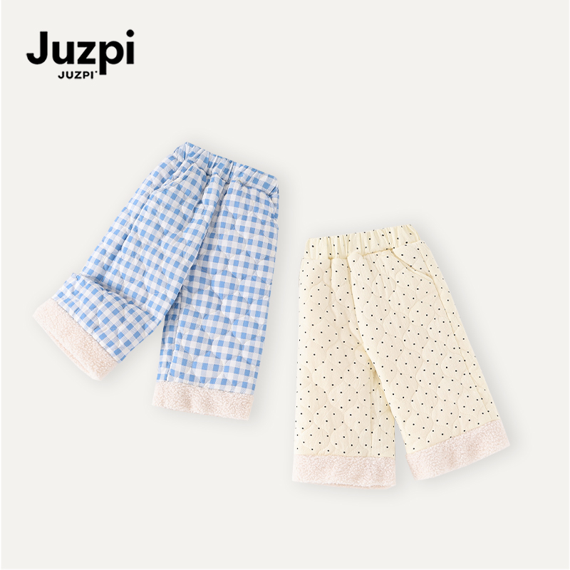 橘止皮·儿童加绒休闲裤2025冬季洋气波点夹棉直筒裤DK259749