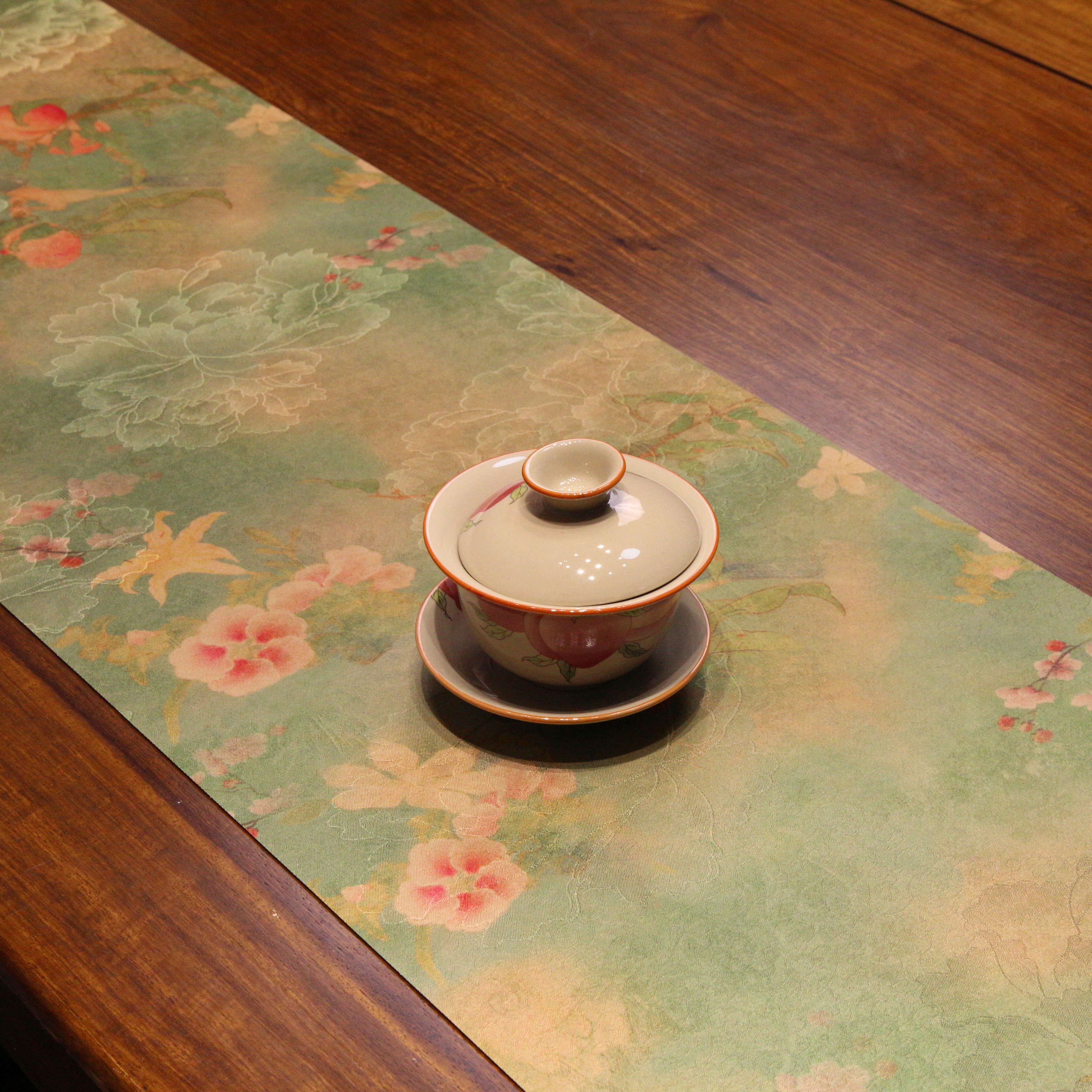 新中式防水防油茶席双面可用桌旗