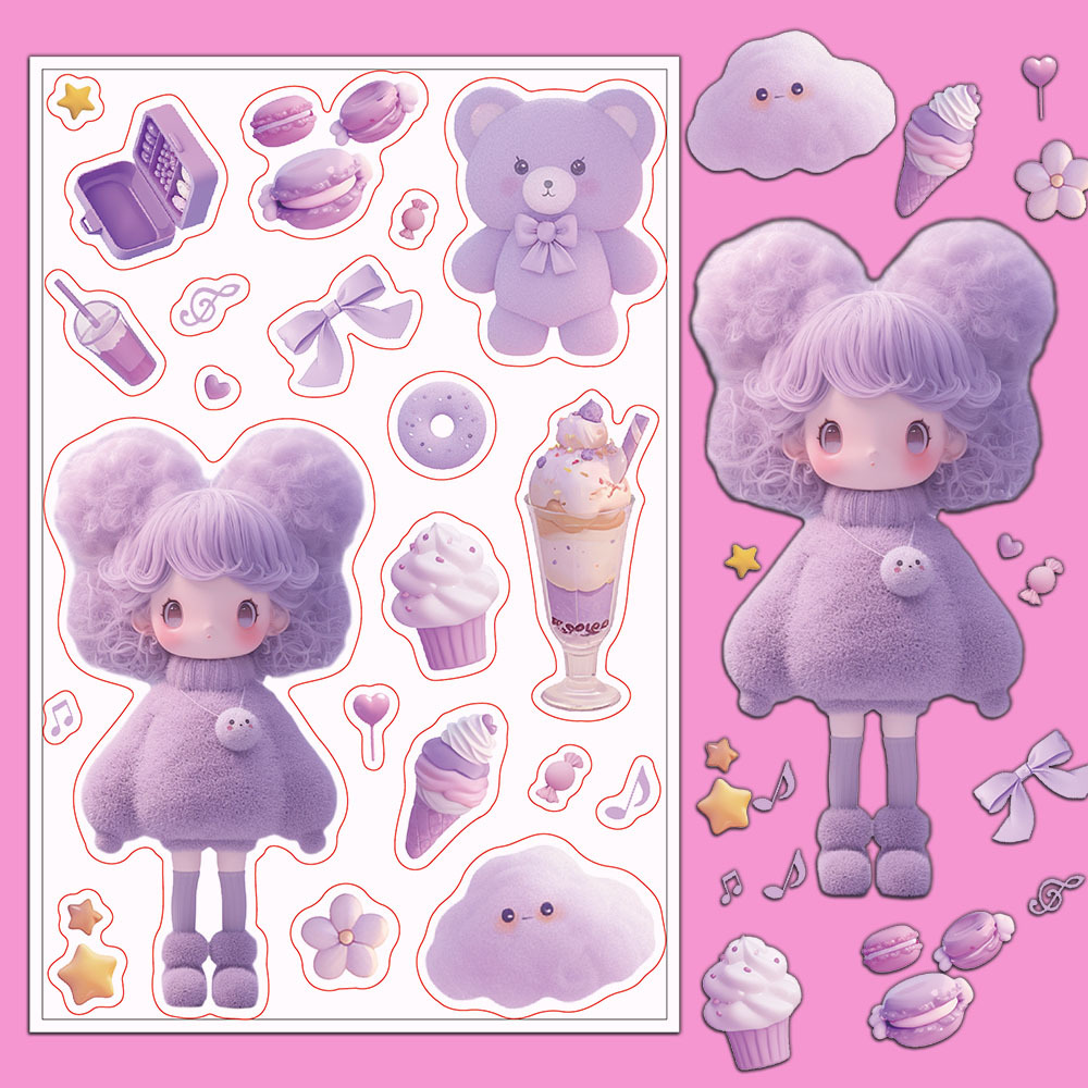 装饰贴套贴纸冰箱2可爱呆萌/行李箱PET儿童张卡通小羊贴背卡透明