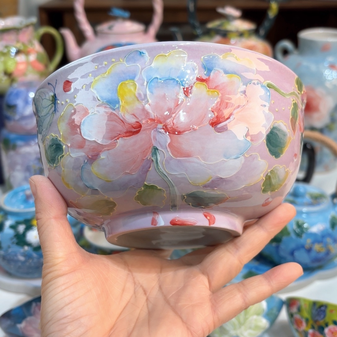 景德镇手绘高温釉下彩陶瓷茶具