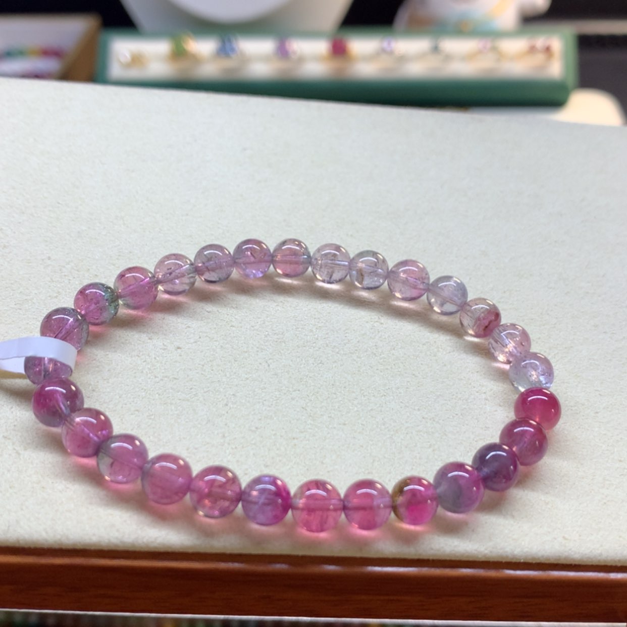 【闪购商品】碧玺手串未镶嵌渐变紫西瓜6.8mm