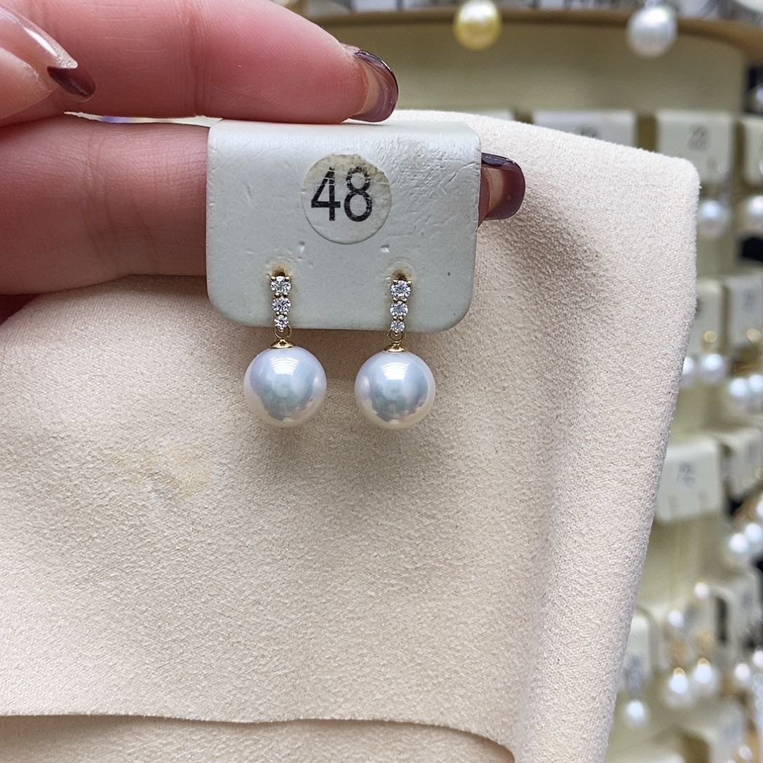 淡水珍珠耳饰18K金镶嵌