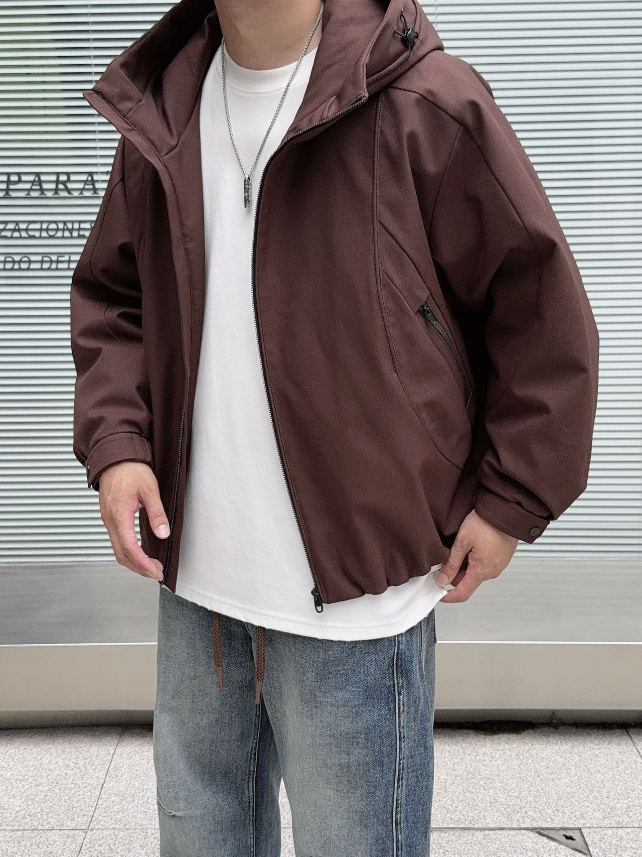修身型纯色显瘦冬季韩版男士夹克百搭宽松外套羽绒服秋冬GC171