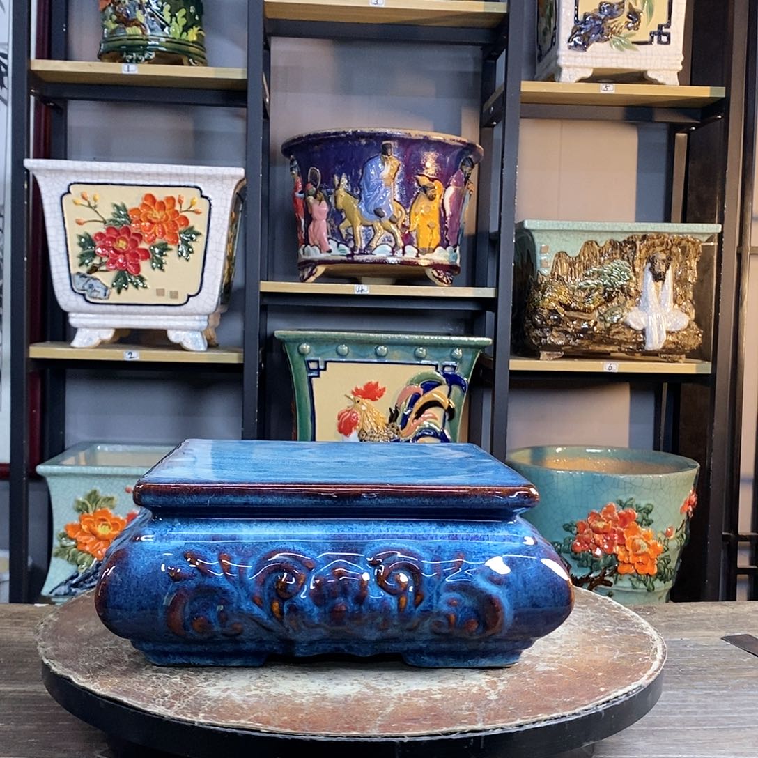 紫砂花盆一****影36瑕。       