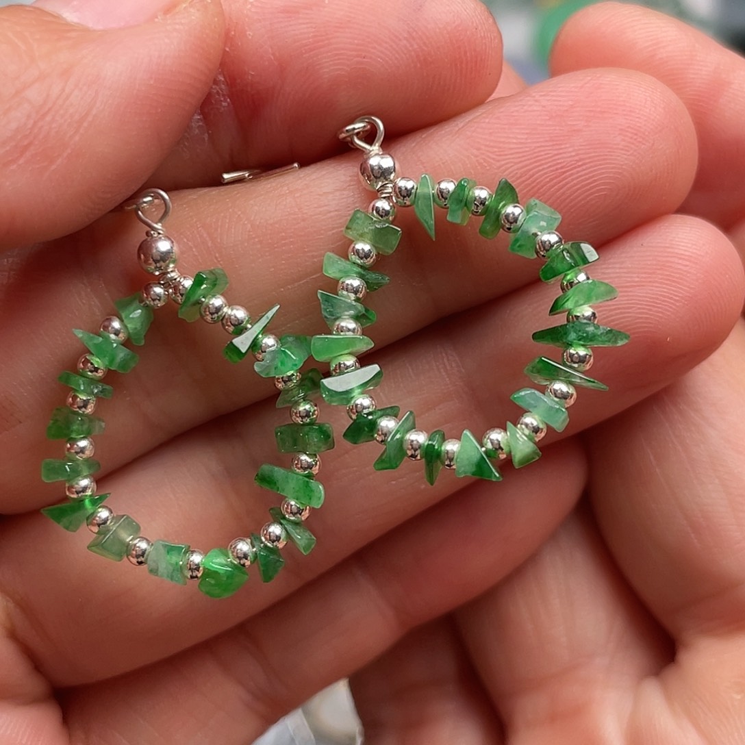 翡翠银S925镶嵌吊坠(不含链)