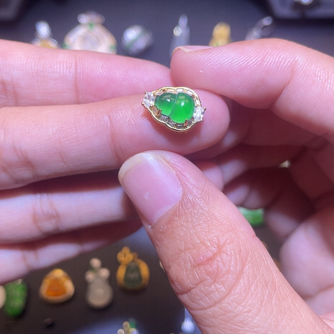 翡翠银S925镶嵌吊坠(不含链)