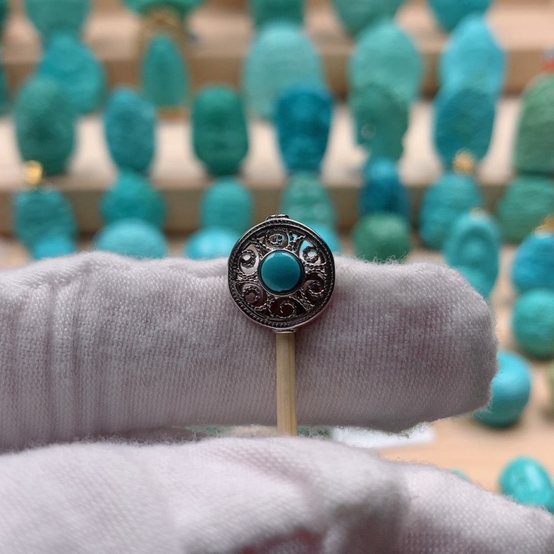 绿松石配饰银S925镶嵌