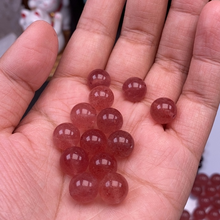 未镶嵌草莓晶玛瑙/玉髓卡10草莓晶20个