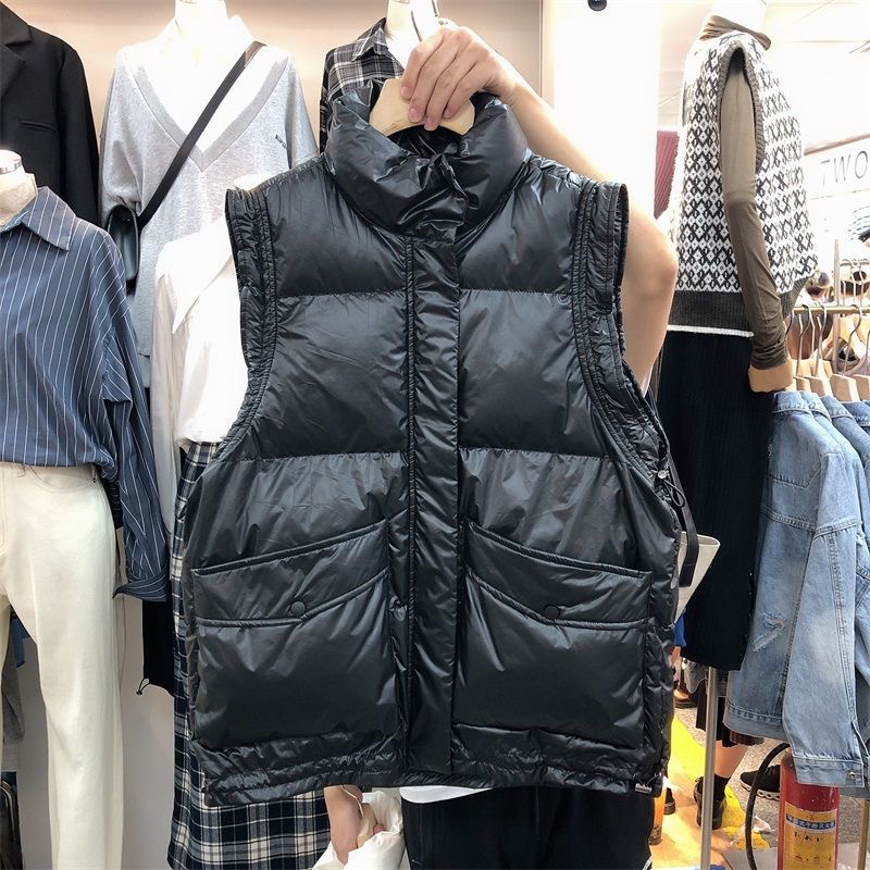 8831#女士立领马甲秋冬大口袋百搭外穿棉马夹
