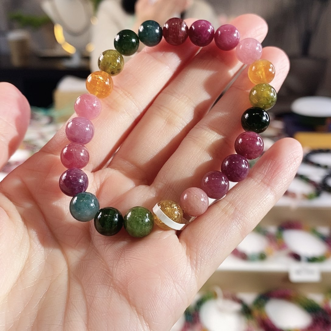 碧玺手串未镶嵌G2412单圈颜色微差