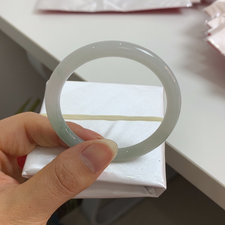 翡翠未镶嵌手镯圆条53.7