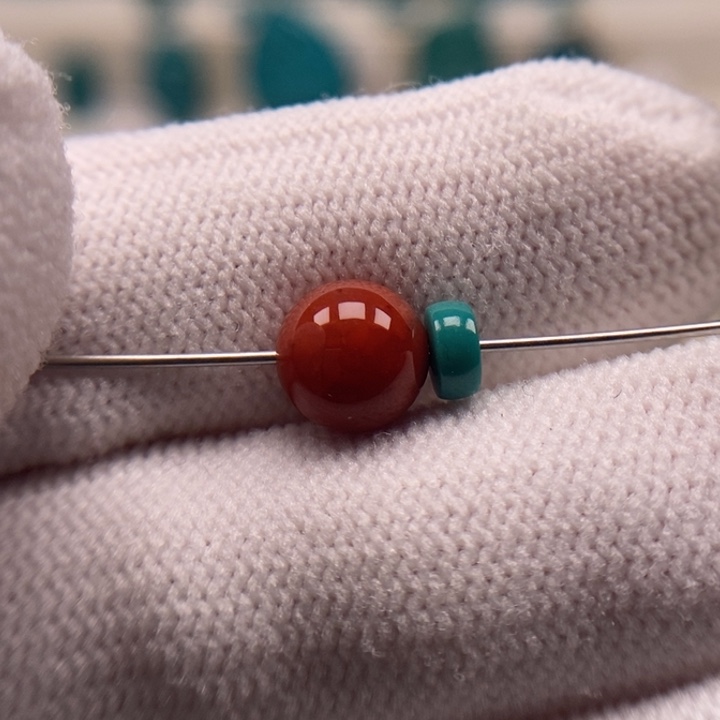 未镶嵌南红玛瑙珠宝奇石南红圆珠7.5mm直切4.9mm