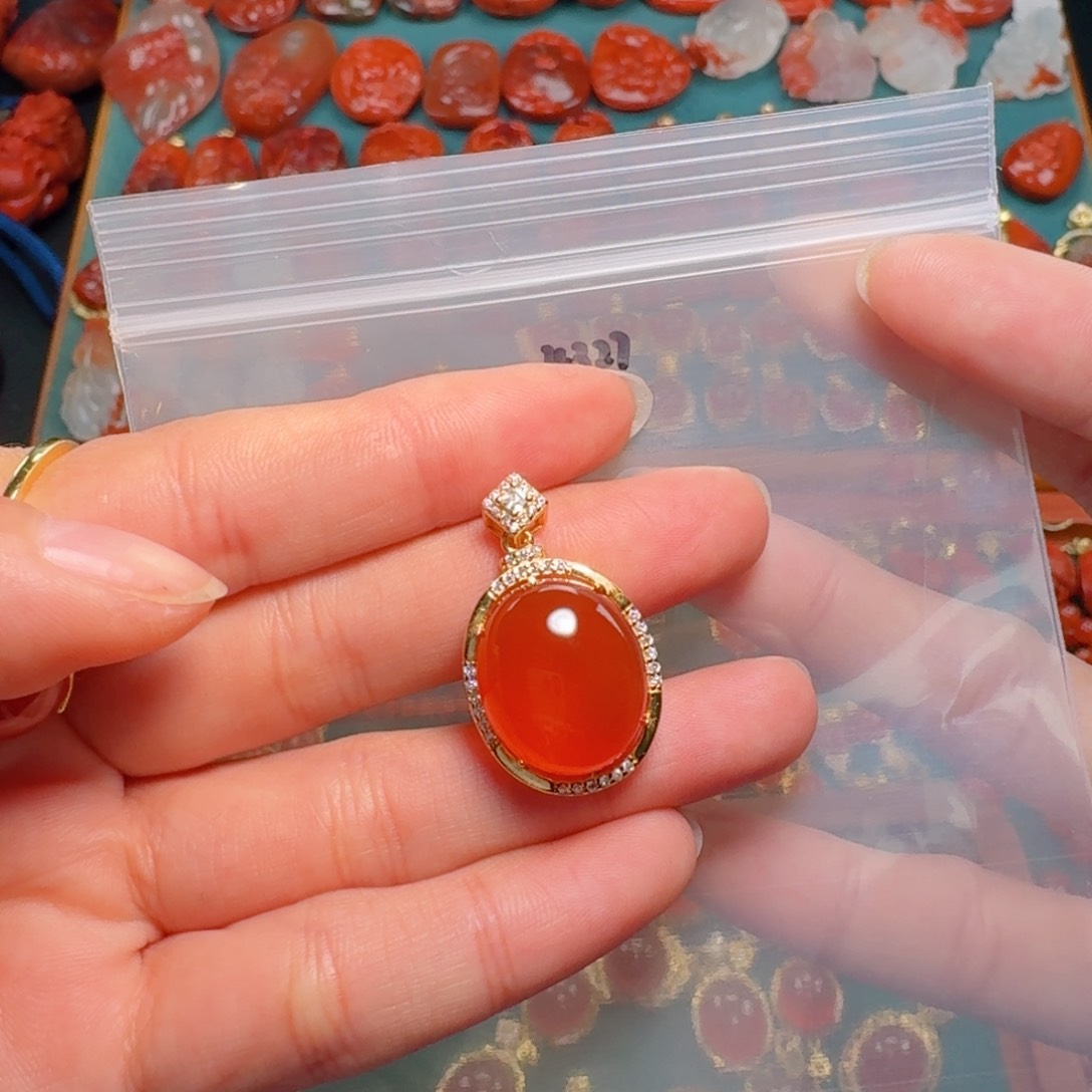 南红玛瑙南红银S925镶嵌