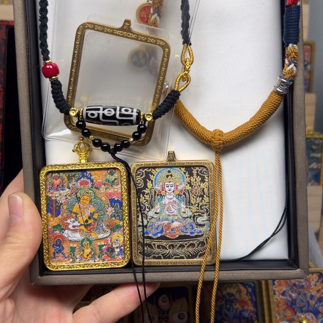 吊坠赵**…五路财神大势至菩萨双面钛钢