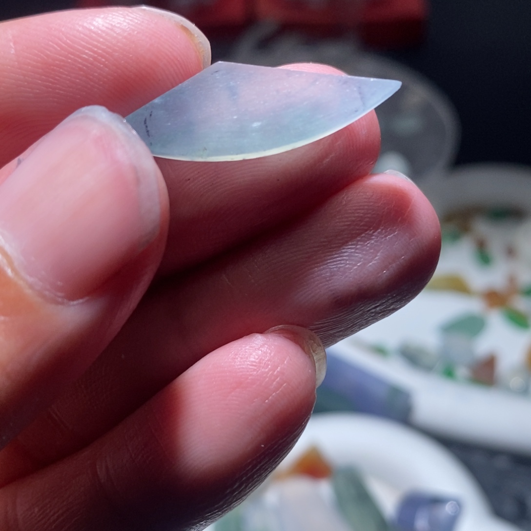 定制翡翠未镶嵌豆子随行水滴。一对葫芦耳钉料