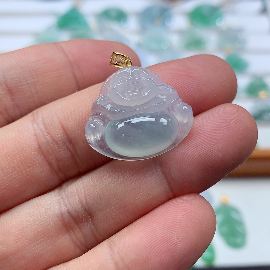 翡翠18K金镶嵌吊坠(赠链)