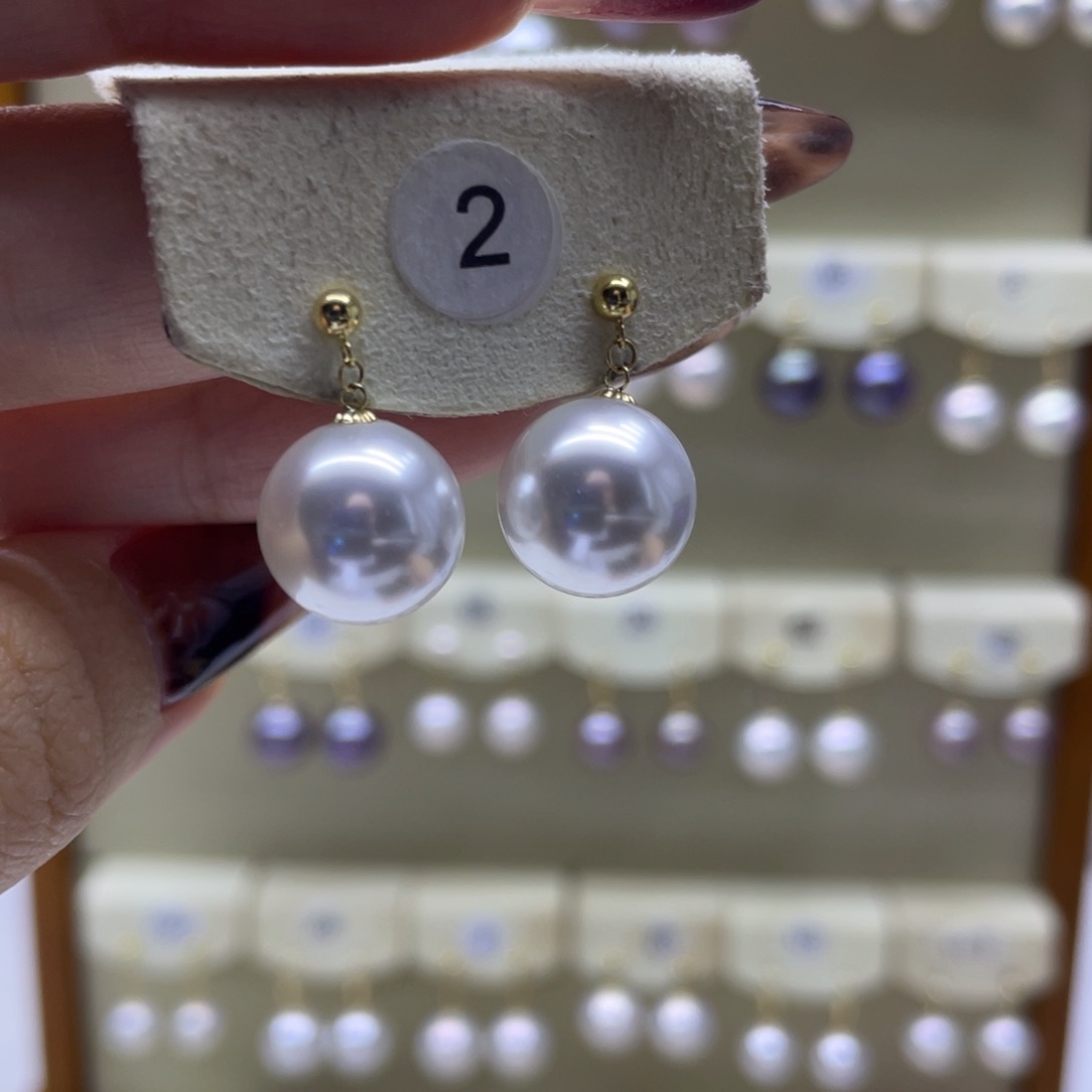 淡水珍珠耳饰18K金镶嵌