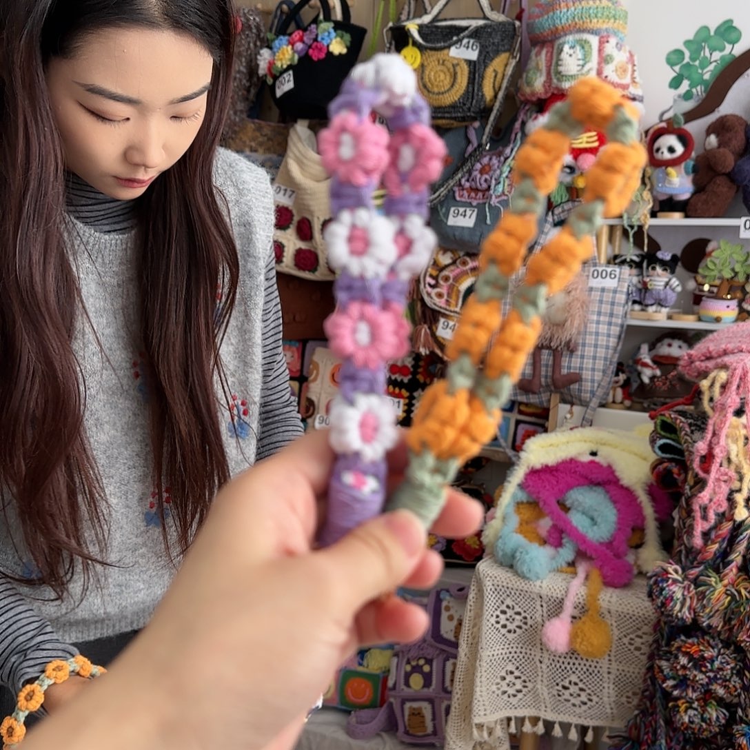 棉2条手工编绳手机链