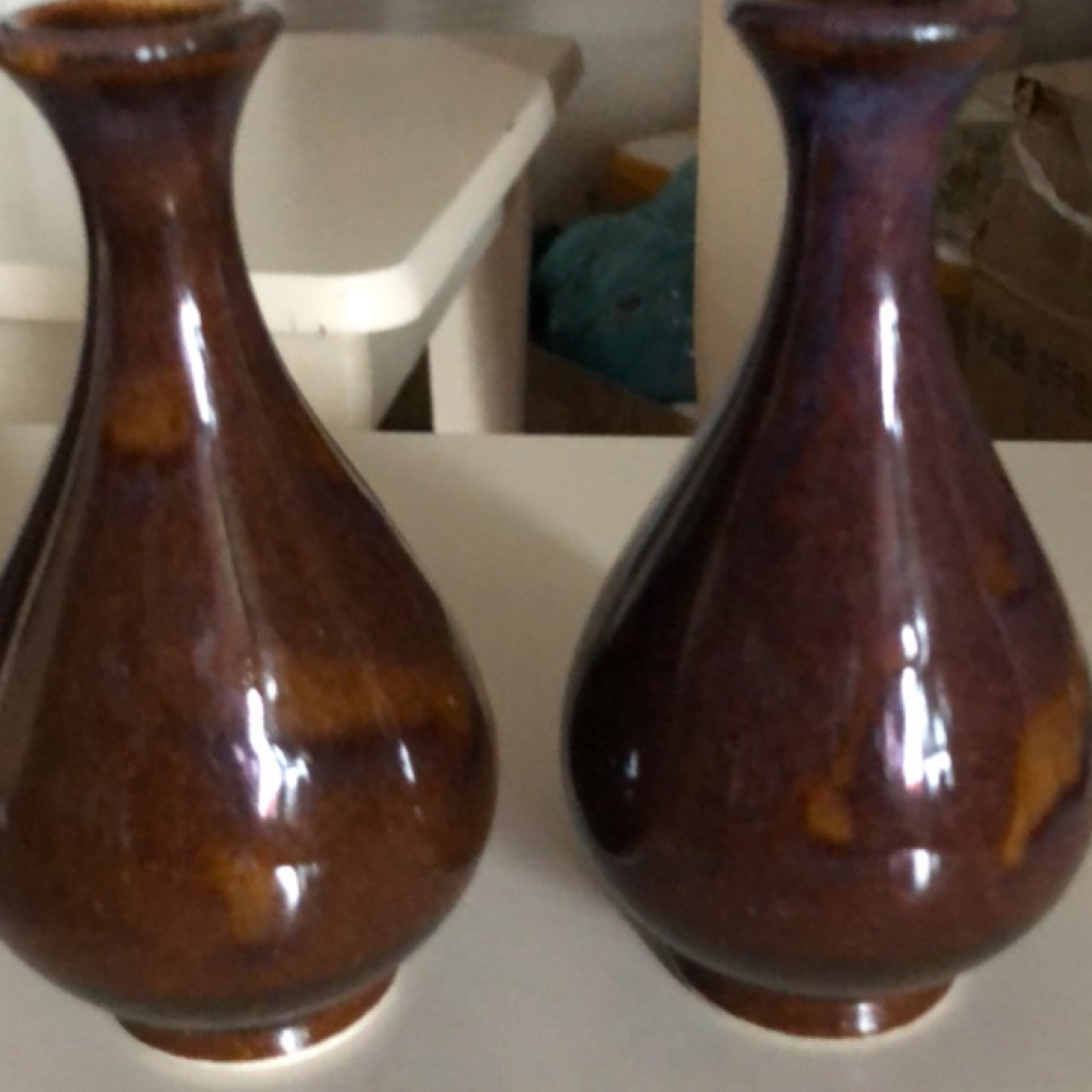 八十年代玉壶春窑变摆件小瓶一支