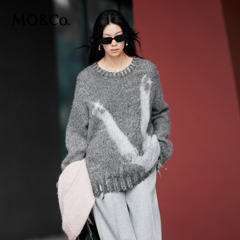 【陈嘉尔专属】MOCO毛针织衫冬【高比例羊驼毛】全手工MBD4SWTT04