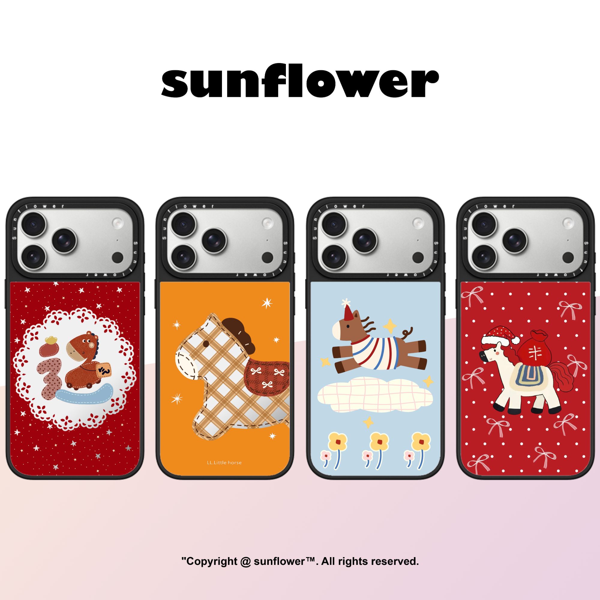 马到橙功新年款网红原创iphone17promax黑边银镜面防摔手机壳