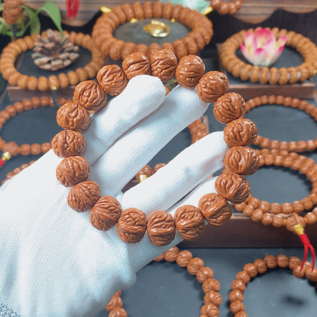 桃核吊坠笑**湖17双脊龙单圈