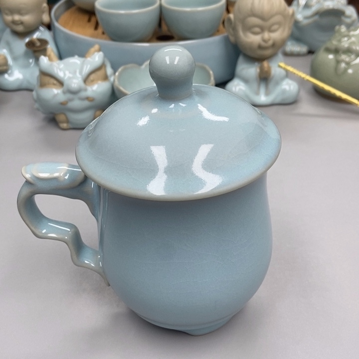 瓷全****人天青色张君老师办公杯