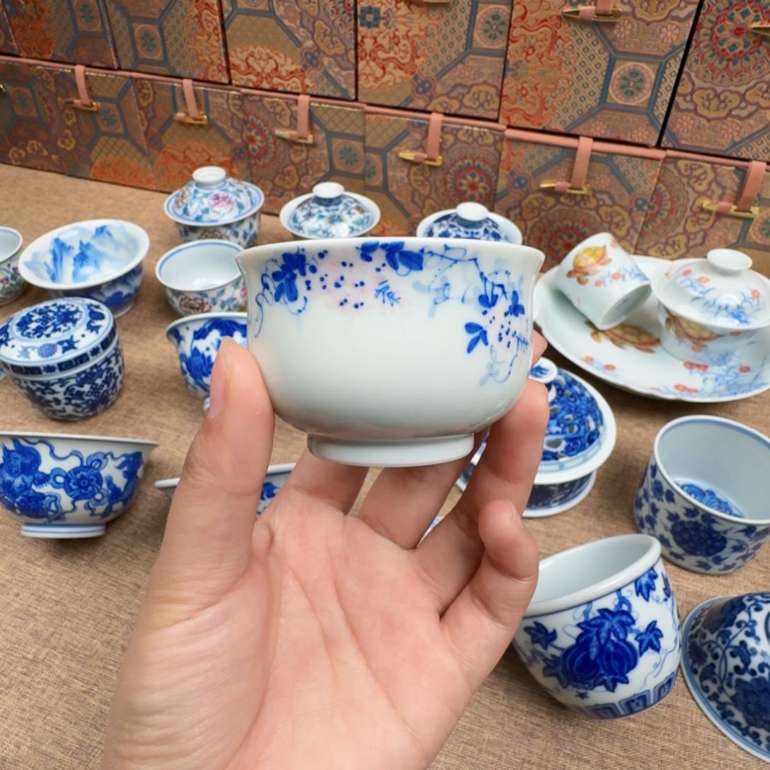 杯青花紫金藤炉式杯