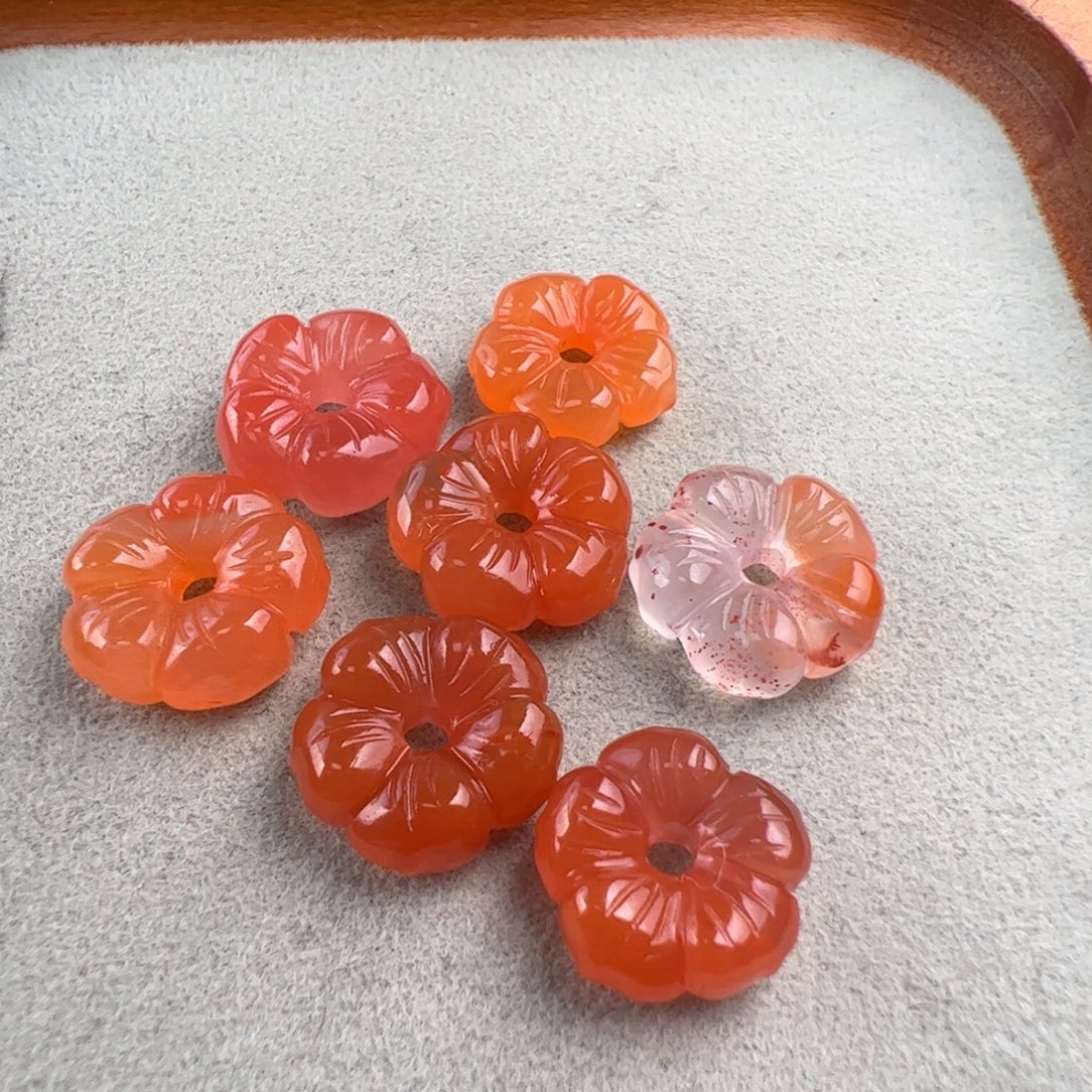 南红玛瑙未镶嵌（花花14mm+发一