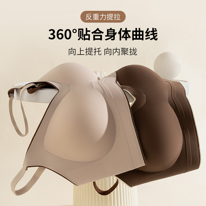 【全固定杯】粉底液背心夏季薄款一片式无痕内衣女聚拢美背跑步文胸