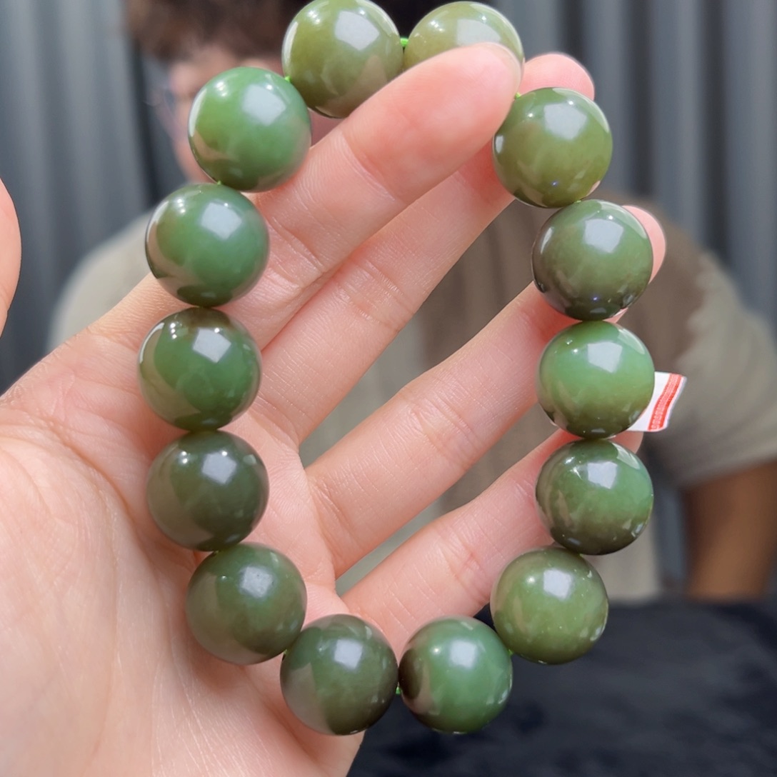 和田玉未镶嵌手串天然和田玉新疆若羌青黄口16