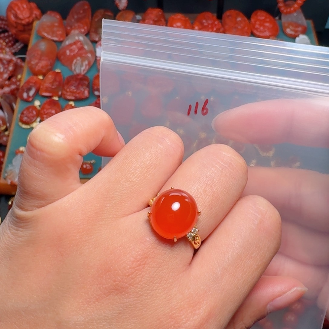 南红玛瑙南红银S925镶嵌