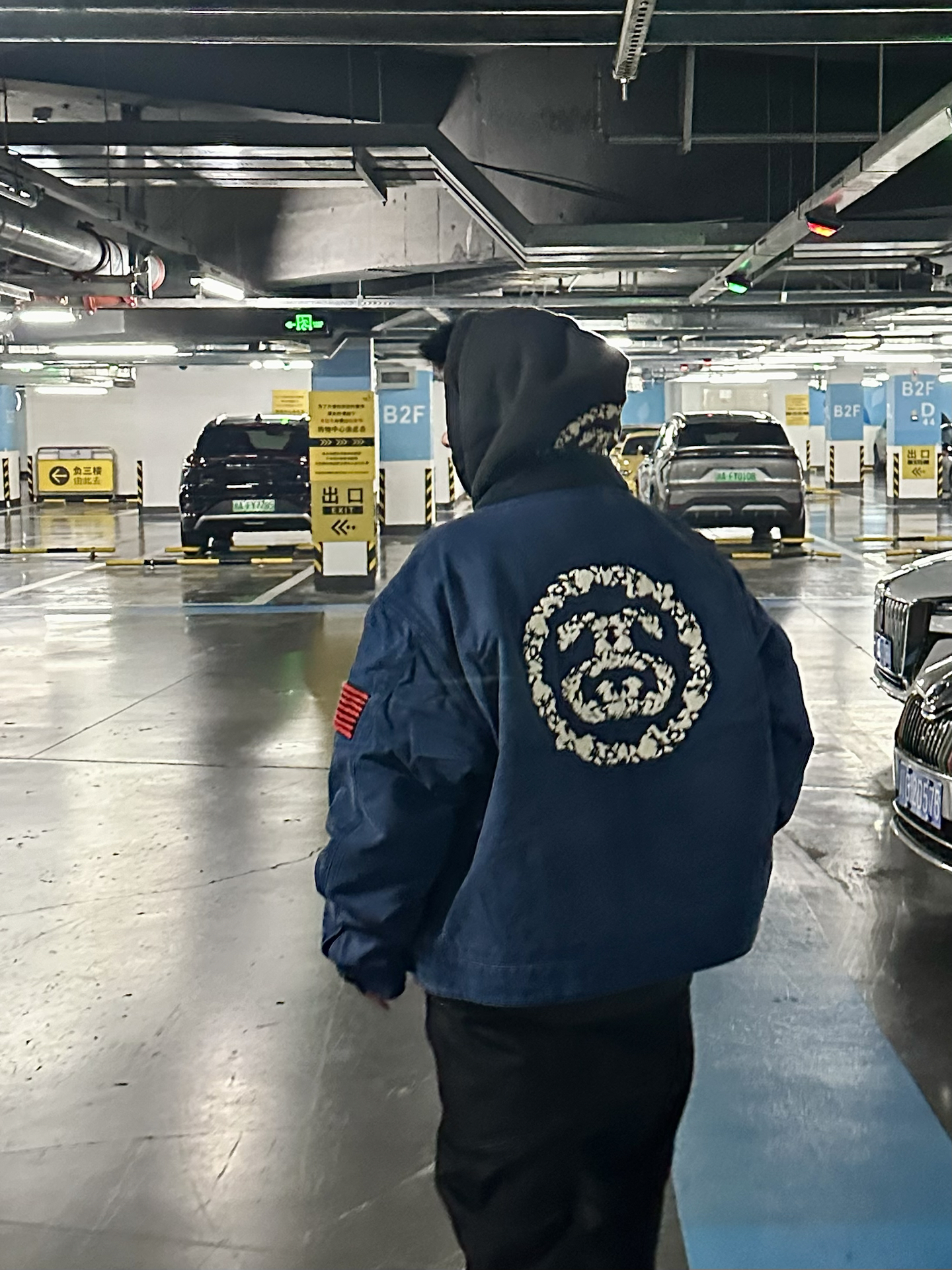 正确版STU CANVAS JACKET 重工水洗花环LOGO刺绣工装牛仔夹克外套