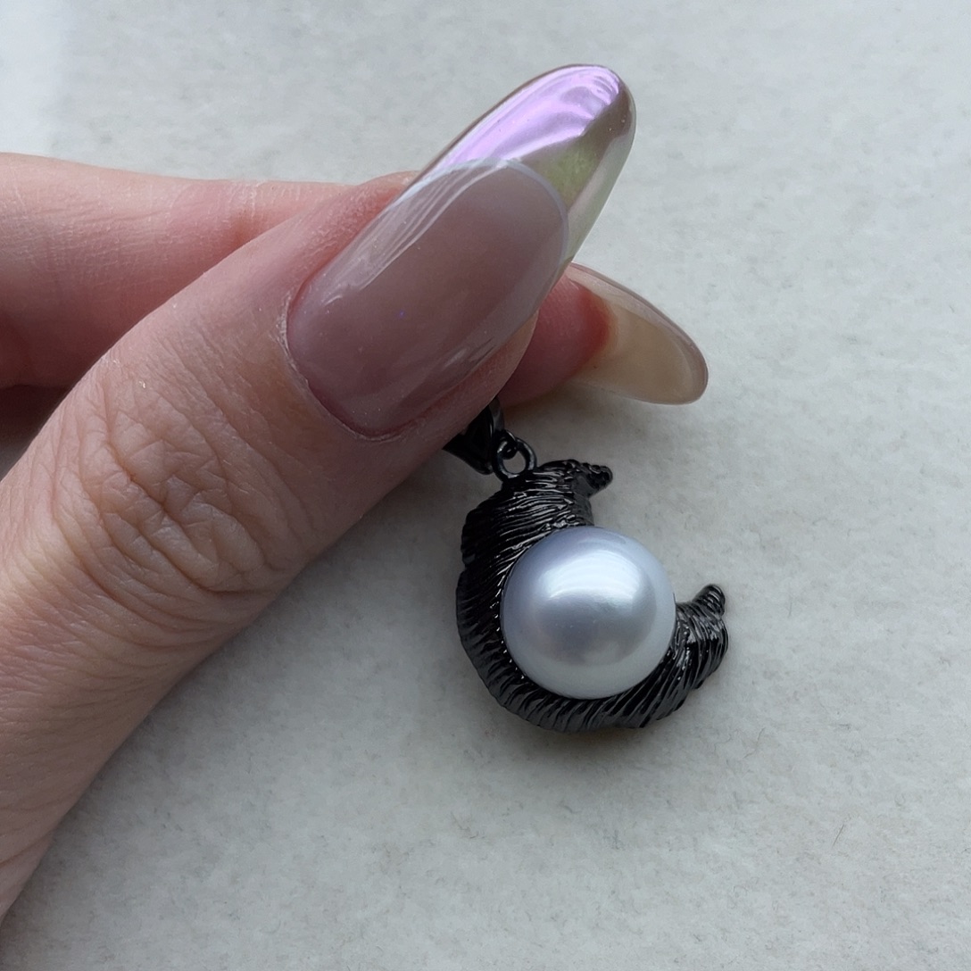 银S925镶嵌吊坠100海水珍珠