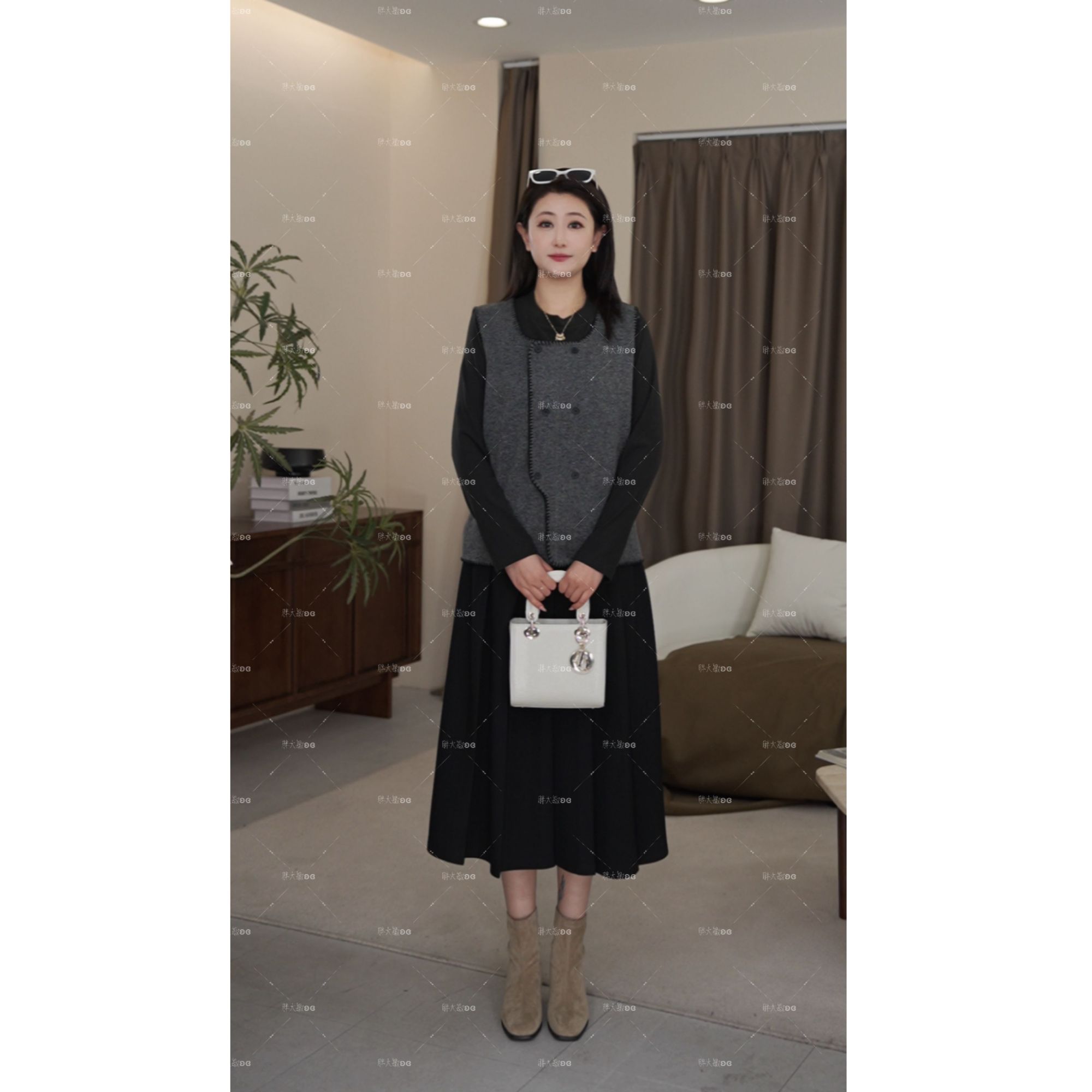 【上新】冬款套装PDM22668+22669新款法式气质显瘦大码女装套装