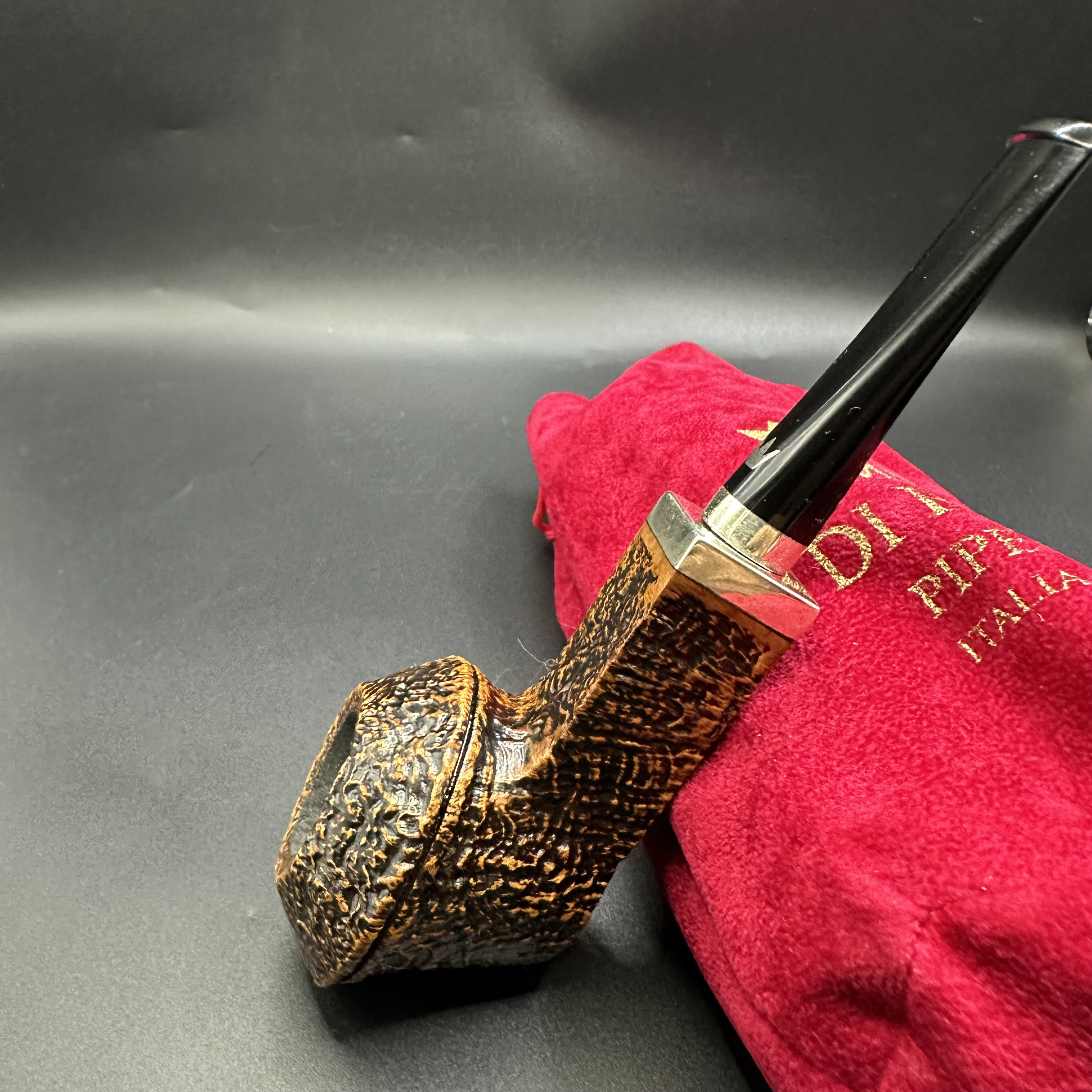 意大利手工火焰王坐斗牛头石楠木烟斗烟具