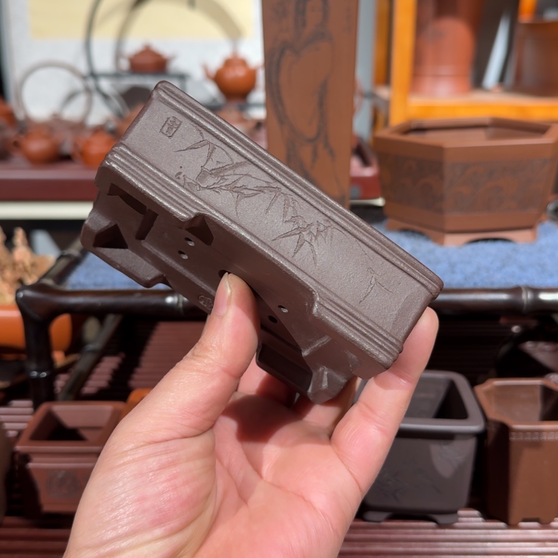 紫砂花盆原矿紫泥