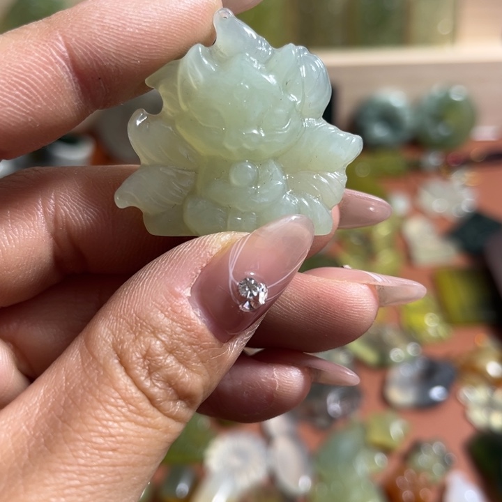 蛇纹石玉合金颈饰