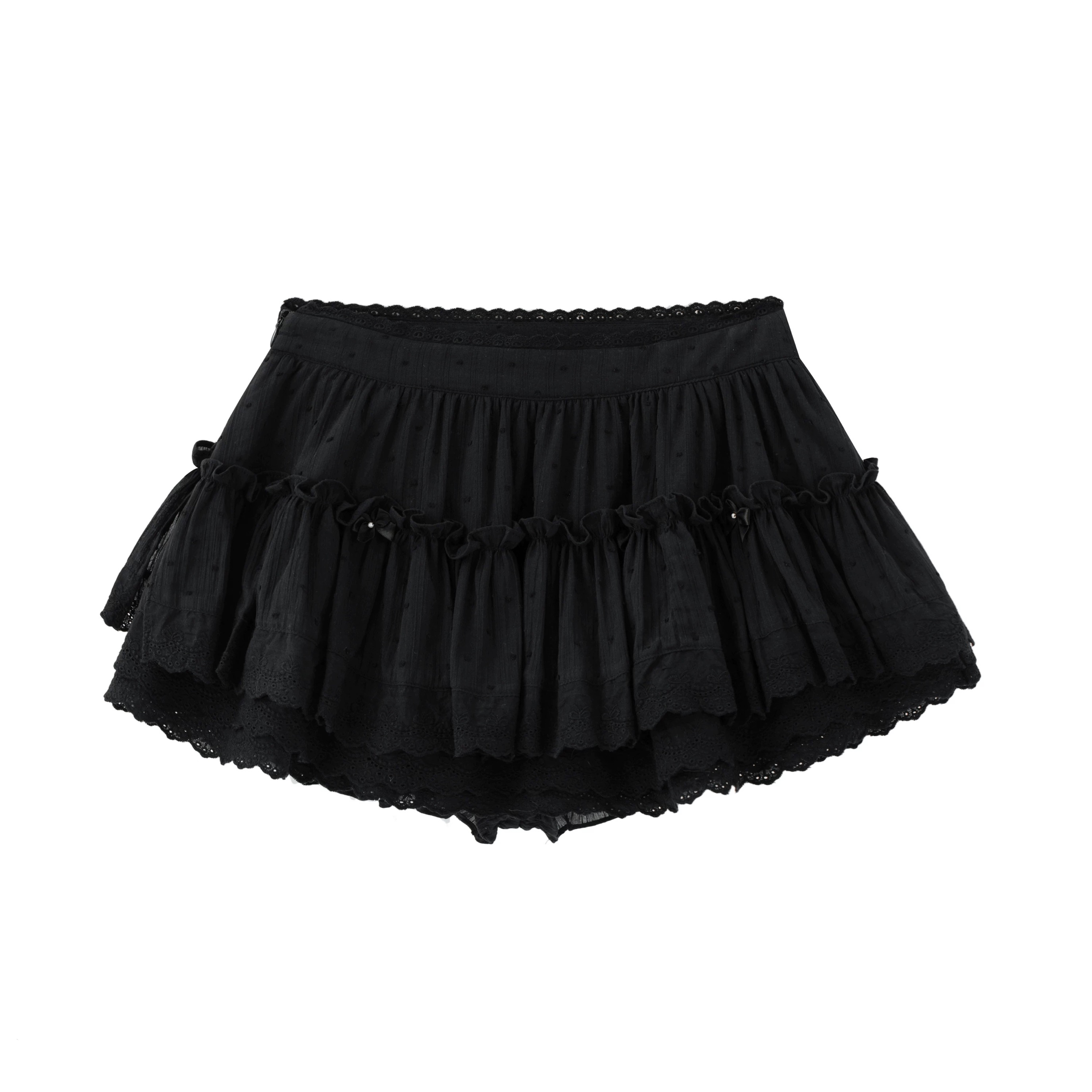 【咕噜泡泡】蛋糕裙芭蕾舞风花边半身裙女蓬蓬裙低腰短裙夏季