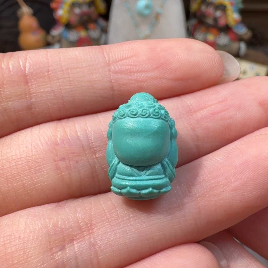 绿松石未镶嵌不听佛宝宝佛配饰
