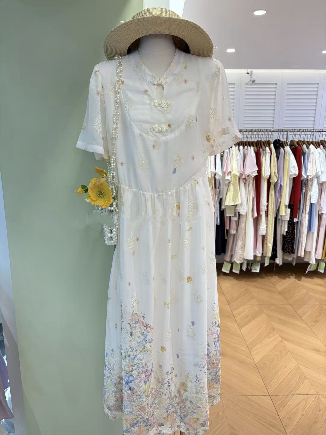 夏季新款大码53229温柔风显瘦时尚百搭连衣裙女