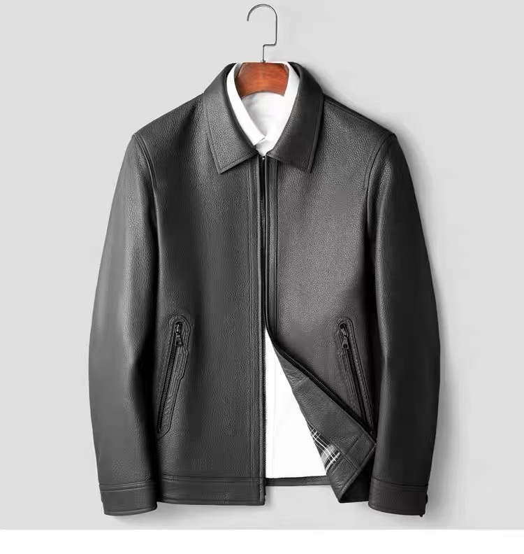 YY-【蔚蓝牧野】-304-2025新西兰原纹鹿皮翻领真皮外套