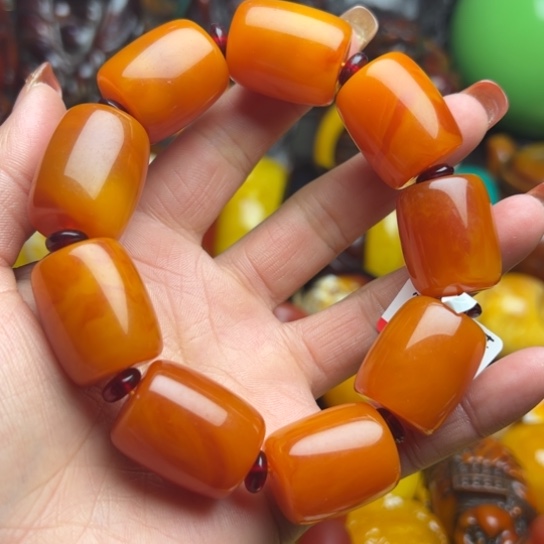 琥珀手串未镶嵌蜜蜡