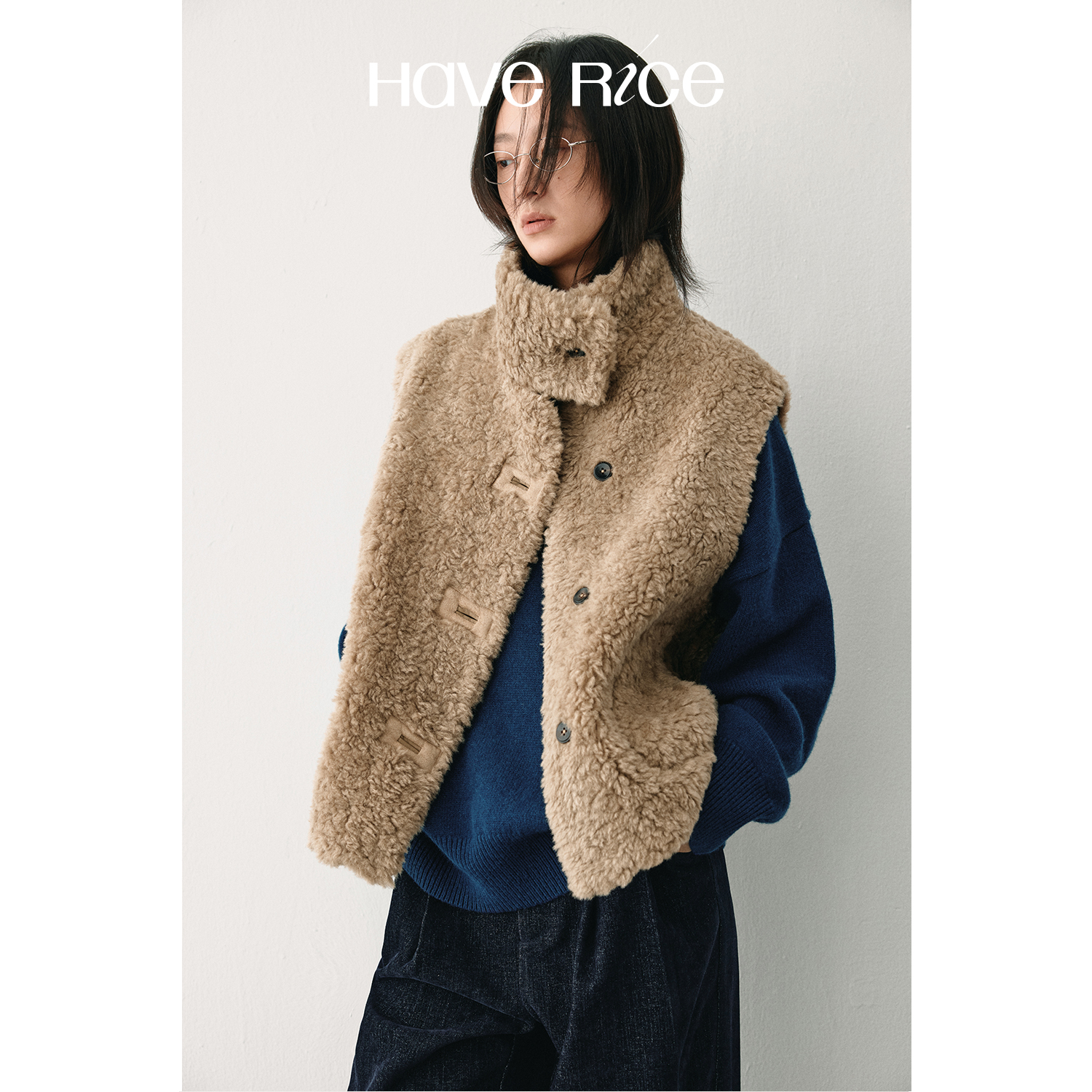 【牧羊少女两穿马甲】 正反两穿复古风温暖卷卷毛马甲背心