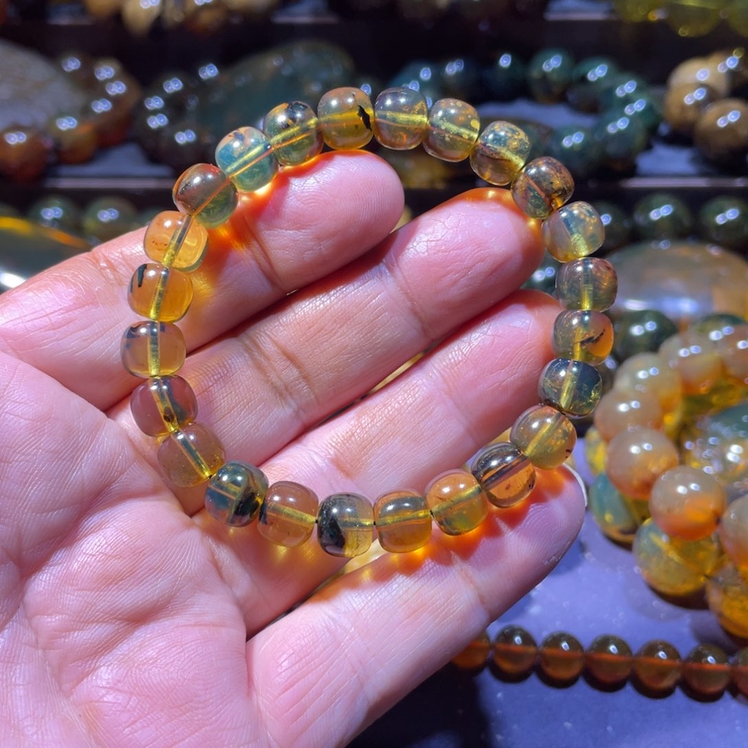 琥珀未镶嵌手链天然