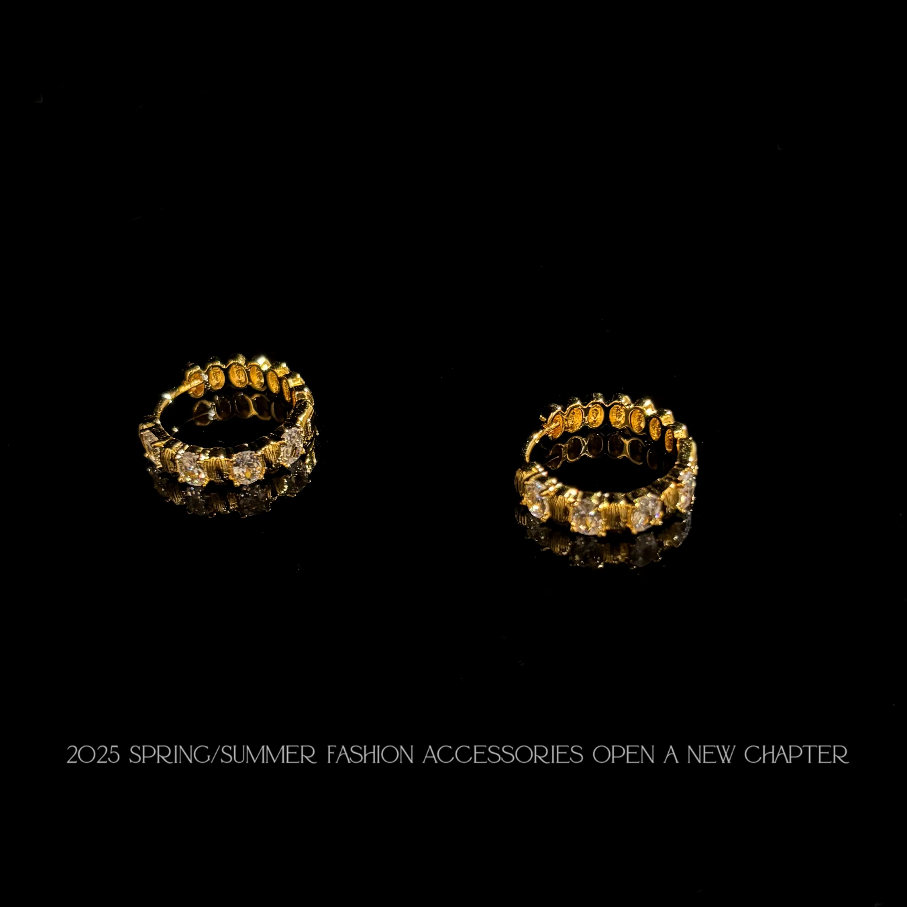 铜合金耳饰 镀K金 2025款C2189【旋金】BOBAOLI 耳环