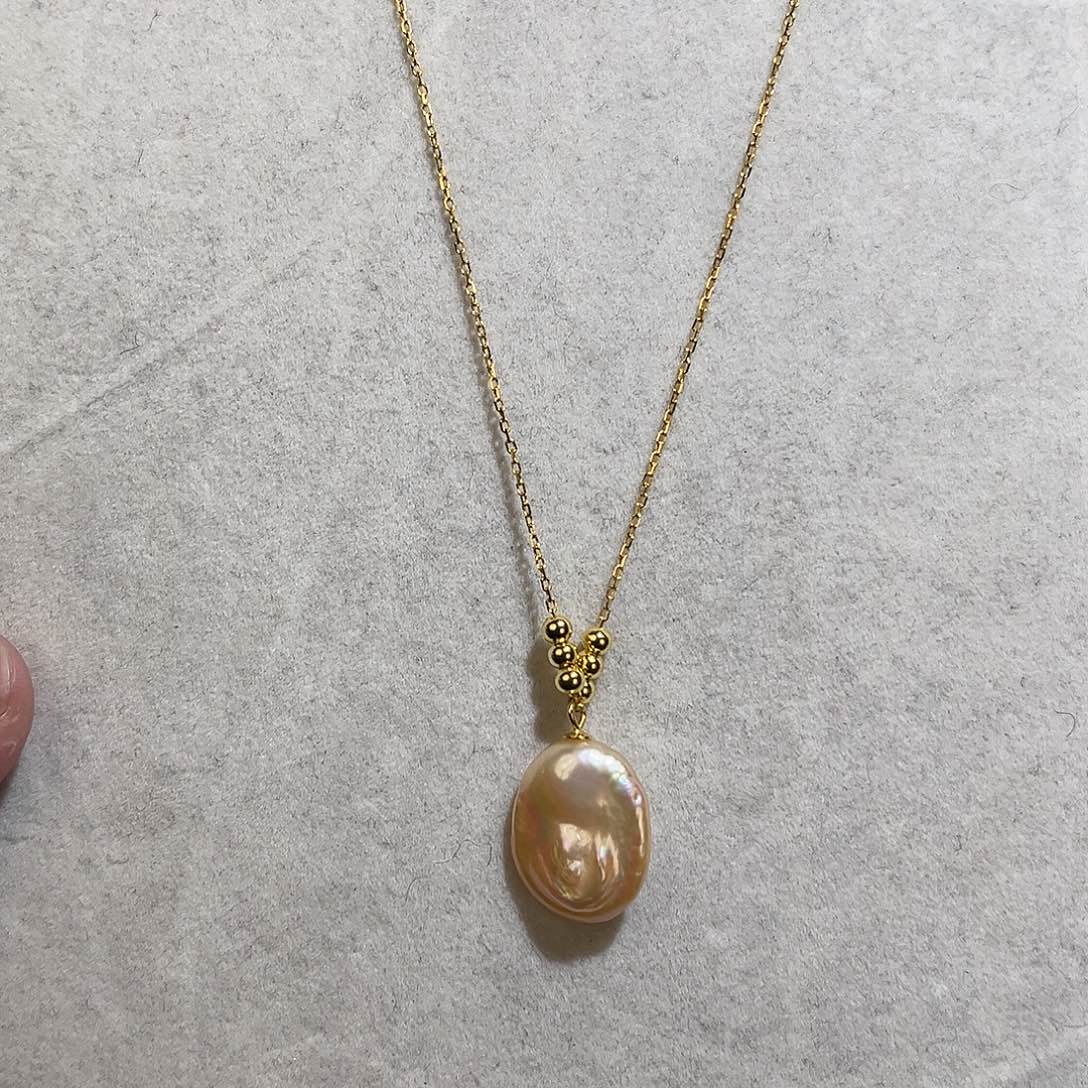 银S925镶嵌淡水珍珠颈饰