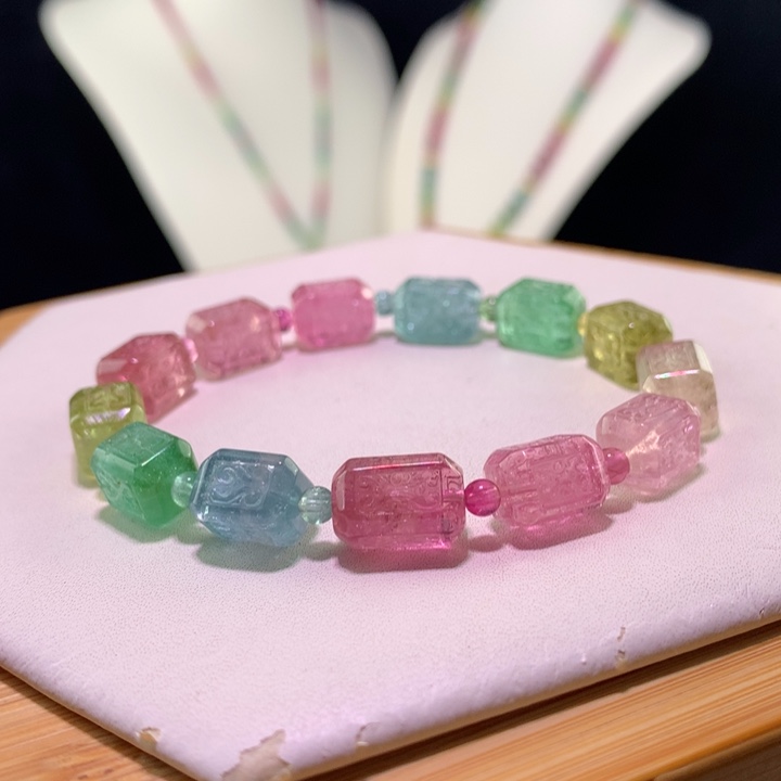 双色碧玺手链未镶嵌