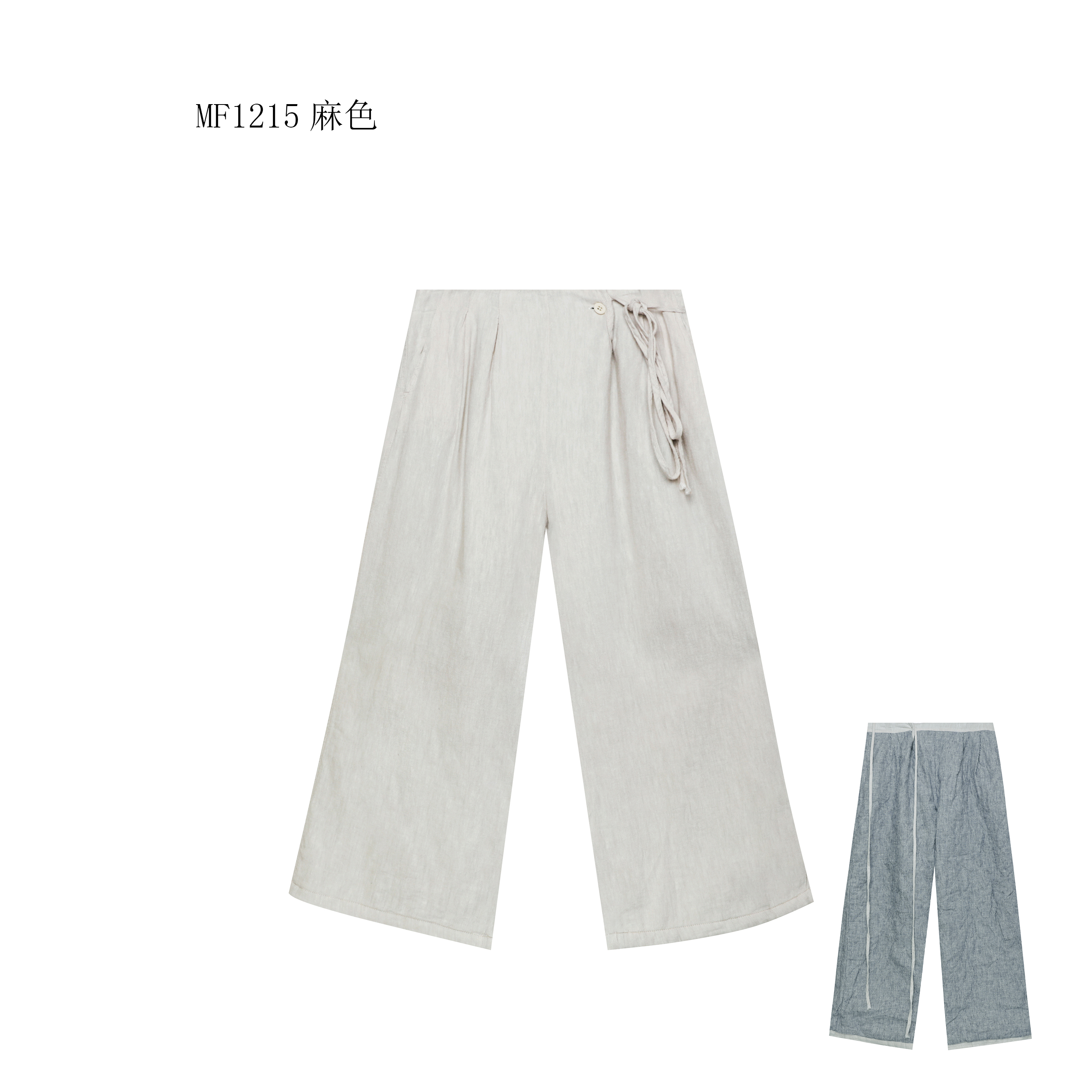 【麻訪家】MF1215麻色文艺复古舒适保暖百搭休闲加厚麻棉裤