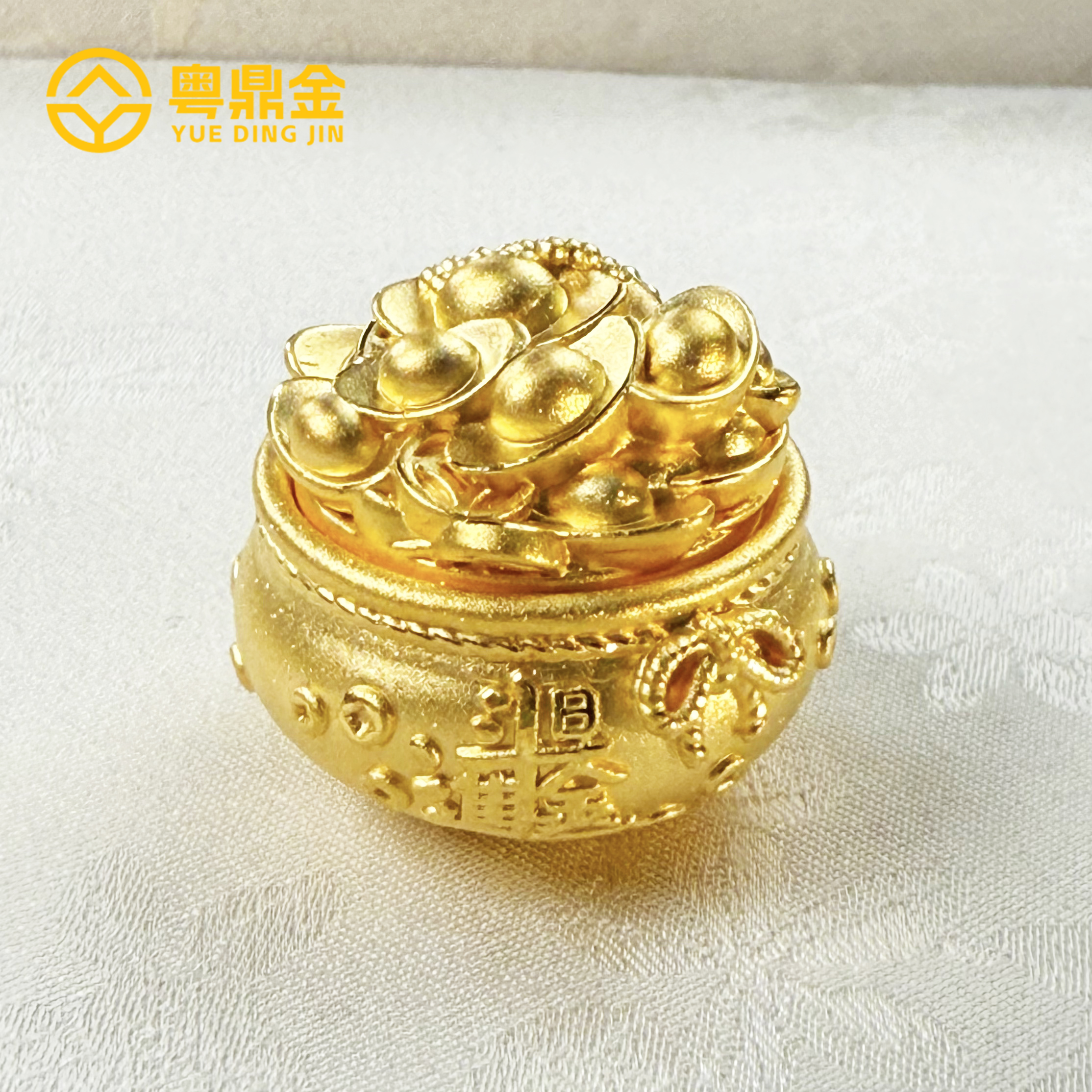【粤鼎金 】足金999黄金摆件足金聚宝盆可开盖纯金送礼收藏